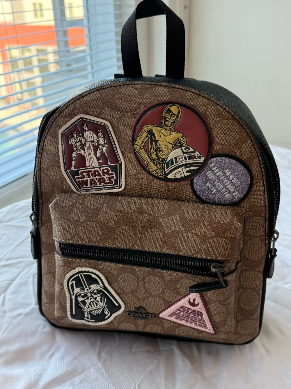 Coach x Star Wars Backpack Signature Canvas with Patches Darth Vader C3PO R2D2